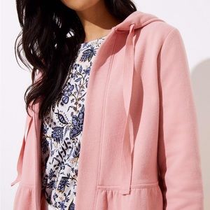 LOFT Peplum Open Hoodie